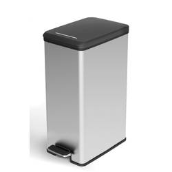 Curver DECO Bin 240640 odpadkový koš, 40 l, (š x v x h) 250 x 610 x 420 mm, stříbrná, černá, 1 ks