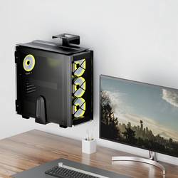 LogiLink držák na PC podpultový, montáž na zeď EO0073 EO0073 černá Zatížitelný do hmotnosti=20 kg