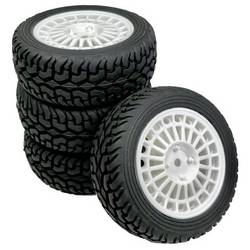 Absima 1:10 Rally, cestovní auto Rally Street kompletní kola Rally, Street bílá 4 ks