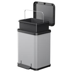 Hailo Öko uno plus M 6192200 odpadkový koš, 17 l, ocelový plech, (š x v x h) 320 x 430 x 340 mm, světle šedá, otevírání pedálem, 1 ks