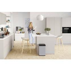 Hailo Bix-Box Swing L 8401110 odpadkový koš, 35 l, nerezová ocel, (d x š x v) 340 x 339 x 545 mm, stříbrná, černá, se samouzavíracím víkem, 1 ks