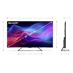 Sharp 65GR8265E QLED TV 164 cm 65 palec Energetická třída (EEK2021) E (A - G) UHD, QLED, DVB-C, DVB-T2 černá