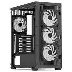 AeroCool D501A-G-BK-V2 midi tower PC skříň černá