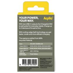 Aqiila W2 USB nabíječka, 2x USB-C®, 45 W, Dodávka energie, bílá