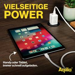 Aqiila W2 USB nabíječka, 2x USB-C®, 45 W, Dodávka energie, bílá