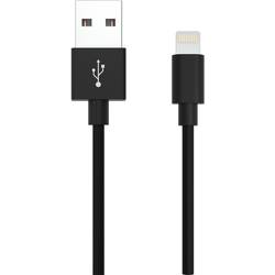 Ansmann USB kabel USB 2.0 USB-A zástrčka, Apple Lightning konektor 2.00 m černá hliníková zástrčka, krytí TPE, oboustranně zapojitelná zástrčka 1700-0079
