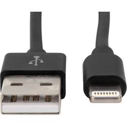 Ansmann USB kabel USB 2.0 USB-A zástrčka, Apple Lightning konektor 2.00 m černá hliníková zástrčka, krytí TPE, oboustranně zapojitelná zástrčka 1700-0079
