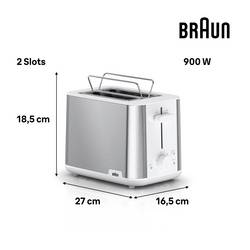 Braun HT 1510 BK topinkovač bez BPA nerezová ocel, černá
