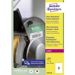 Avery-Zweckform L7916-40 univerzální etikety 210 x 148 mm polyethylenová fólie bílá 80 ks trvalé barevná laserová tiskárna, laserová tiskárna