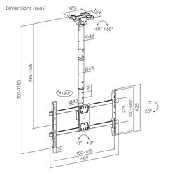 My Wall Bewegliche TV Deckenhalterung TV stropní držák HD8L