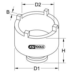 1/2 klíč PRO matice KM se zářezy K5, vnější čepy KS Tools 450.5005