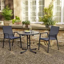 Siena Garden N47121 zahradní stůl ocel, Melamin antracit (matný), břidlicová, antická