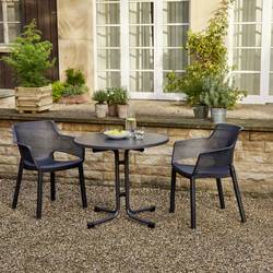 Siena Garden N47121 zahradní stůl ocel, Melamin antracit (matný), břidlicová, antická