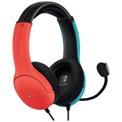 PDP 500-162-EU-BLRD Sluchátka Over Ear kabelová stereo modrá, červená (eloxovaná) Redukce šumu mikrofonu, Potlačení hluku Vypnutí zvuku mikrofonu Gaming