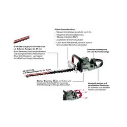 Metabo HS 18 LTX BL 75 akumulátor nůžky na živý plot bez akumulátoru, bez nabíječky 18 V 750 mm