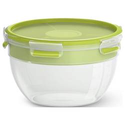 Emsa Clip & Go Salátová krabička 2.6 l plast S víkem, Vodotěsný transparentní, zelená N1071300