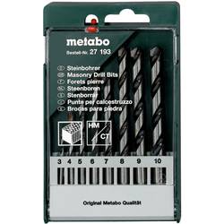 Metabo 627193000 sada spirálového vrtáku na kámen 8dílná 3 mm, 4 mm, 5 mm, 6 mm, 7 mm, 8 mm, 9 mm, 10 mm válcová stopka 1 ks