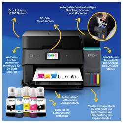 Epson EcoTank ET-4950 multifunkční tiskárna inkoustová barevná A4 tiskárna, skener, kopírka, fax Wi-Fi, LAN, USB