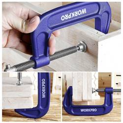 100 mm C-svorka WorkPro WP232019 Rozpětí (max.):100 mm Vnější délka: 210 mm Délka vyložení:100 mm