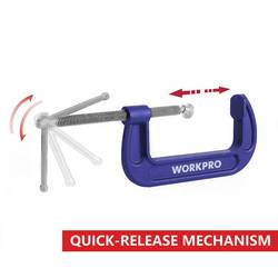 150 mm C-svorka WorkPro WP232020 Rozpětí (max.):150 mm Vnější délka: 280 mm Délka vyložení:150 mm