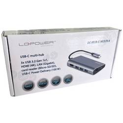 LC Power LC-HUB-C-MULTI-5 USB-C® (USB 3.1) Multiport hub antracitová, černá