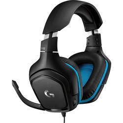 Logitech Gaming G432 Sluchátka Over Ear kabelová 7.1 Surround černá, modrá regulace hlasitosti, Vypnutí zvuku mikrofonu Gaming