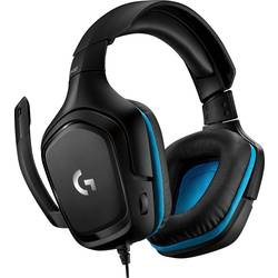 Logitech Gaming G432 Headset uzavřená (Over Ear) kabelová 7.1 Surround černá, modrá regulace hlasitosti, Vypnutí zvuku mikrofonu Gaming