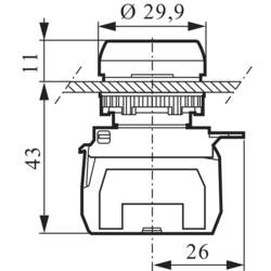BACO 100510-RD L21AA01Q tlačítko kovový přední prstenec, pochromované provedení červená 1 ks