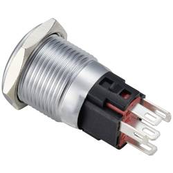 TRU COMPONENTS TC-12647528 tlačítkový spínač 250 V/AC 3 A 1x vyp/(zap) IP65 zelená s aretací Mosaz, pochromovaná 1 ks