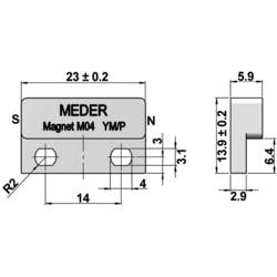 StandexMeder Electronics Magnet M04 2500000004, magnet pro jazýčkový kontakt