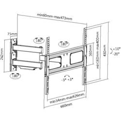 My Wall H 25-2 L TV držák na zeď naklápěcí + nakláněcí, 94,0 cm (37) - 177,8 cm (70), H 25-2 L