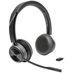 HP Poly Savi 7320 UC DECT Headset otevřená (On Ear) DECT stereo černá Redukce šumu mikrofonu regulace hlasitosti, Vypnutí zvuku mikrofonu Počítače