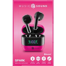 Cellularline Headset do uší (In Ear) Bluetooth®, Bez kabelu růžová, černá Nabíjecí pouzdro, Indikátor nabití, regulace hlasitosti