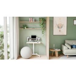 Leitz psací stůl pro práci vsedě i ve stoje bílá 65360001 Barva stolní desky: bílá výškově nastavitelné, s kolečky max. výška: 1140 mm