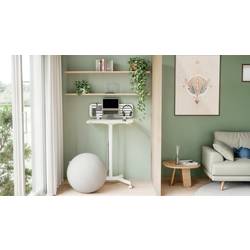 Leitz psací stůl pro práci vsedě i ve stoje bílá 65360001 Barva stolní desky: bílá výškově nastavitelné, s kolečky max. výška: 1140 mm