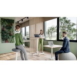 Leitz psací stůl pro práci vsedě i ve stoje bílá 65360001 Barva stolní desky: bílá výškově nastavitelné, s kolečky max. výška: 1140 mm