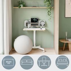 Leitz psací stůl pro práci vsedě i ve stoje bílá 65360001 Barva stolní desky: bílá výškově nastavitelné, s kolečky max. výška: 1140 mm