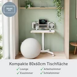 Leitz psací stůl pro práci vsedě i ve stoje bílá 65360001 Barva stolní desky: bílá výškově nastavitelné, s kolečky max. výška: 1140 mm