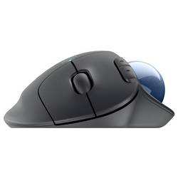 Logitech ERGO M575S myš, přenos bezdrátový, 5 tlačítko, 2000 dpi, grafit, modrá (metalíza)