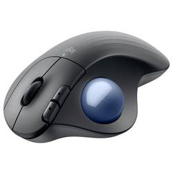 Logitech ERGO M575S myš, přenos bezdrátový, 5 tlačítko, 2000 dpi, grafit, modrá (metalíza)