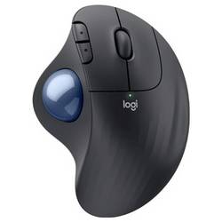 Logitech ERGO M575S myš, přenos bezdrátový, 5 tlačítko, 2000 dpi, grafit, modrá (metalíza)