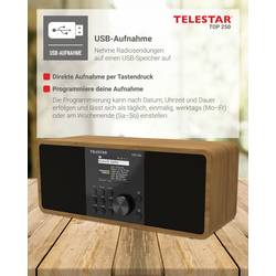 Telestar TOP 250 Holz 5701250 internetové přenosné rádio, DAB+, internetové, FM, Wi-Fi, USB, FM, internet, DAB+, Bluetooth, dřevo