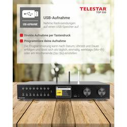 Telestar TOP 550 Schwarz tuner černá internetové rádio, Bluetooth®, CD přehrávač, DAB+, USB