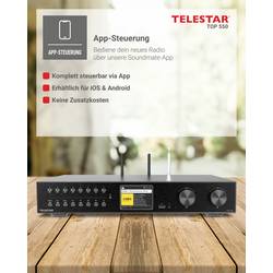 Telestar TOP 550 Schwarz tuner černá internetové rádio, Bluetooth®, CD přehrávač, DAB+, USB