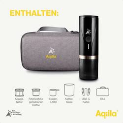 Aqiila Coffeebird Portable espresso machine kapslový kávovar černá připraví šálků najednou=5 #####für unterwegs / portable