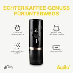 Aqiila Coffeebird Portable espresso machine kapslový kávovar černá připraví šálků najednou=5 #####für unterwegs / portable