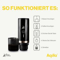 Aqiila Coffeebird Portable espresso machine kapslový kávovar černá připraví šálků najednou=5 #####für unterwegs / portable