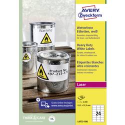 Avery-Zweckform L4773-100 Fóliové etikety 63.5 x 33.9 mm poylesterová fólie bílá 2400 ks trvalé barevná laserová tiskárna, laserová tiskárna, barevná kopírka,