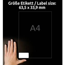 Avery-Zweckform L4773-100 Fóliové etikety 63.5 x 33.9 mm poylesterová fólie bílá 2400 ks trvalé barevná laserová tiskárna, laserová tiskárna, barevná kopírka,