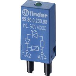 Finder zasouvací modul s diodou s LED diodou, s varistorem 99.80.0.230.98 Barvy světla (LED svítidlo): zelená Vhodné pro model (relé): Finder 84.84.2, Finder